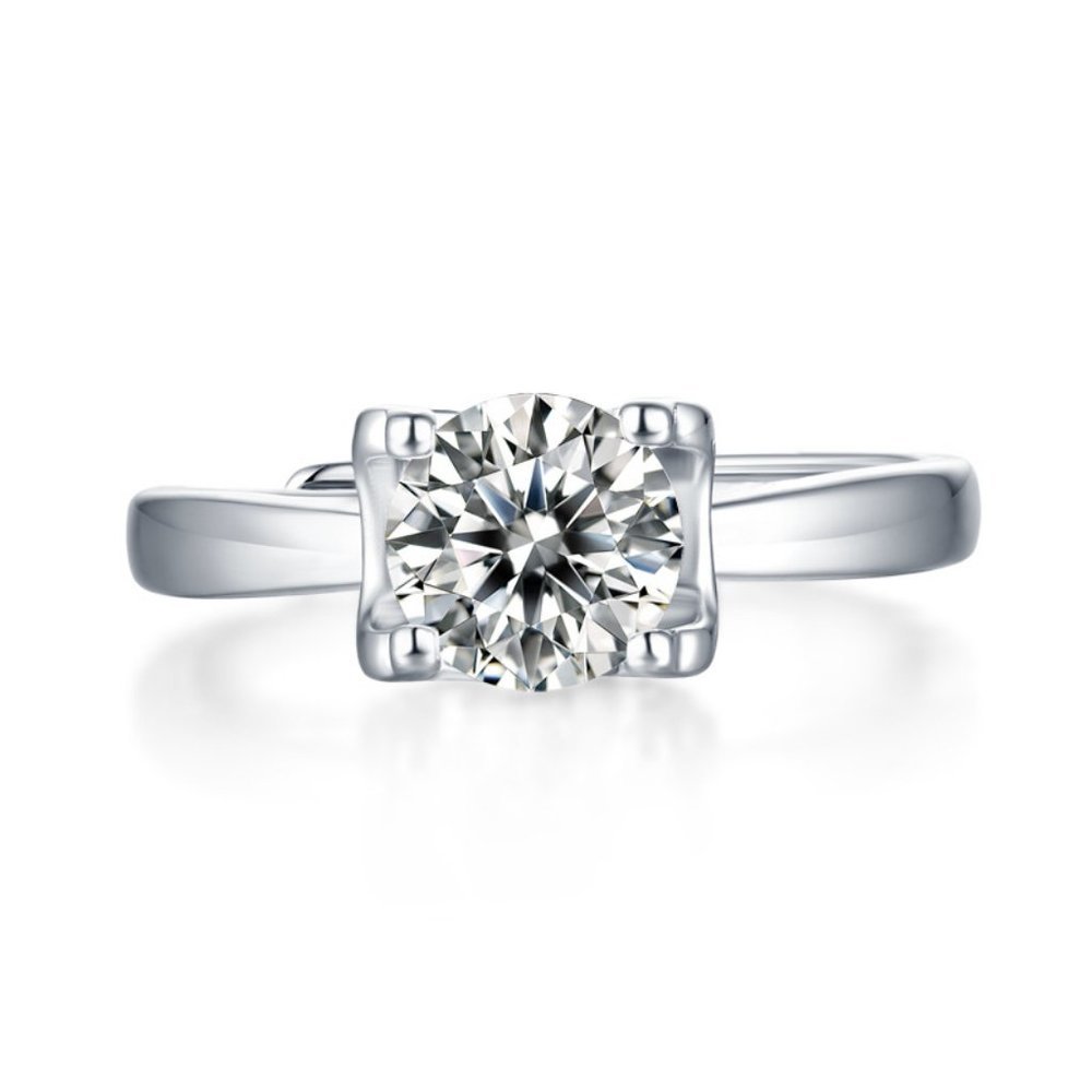 Certified 3ct. t.w. Diamond Moissanite Engagement Ring NEW B - Picture 5 of 9